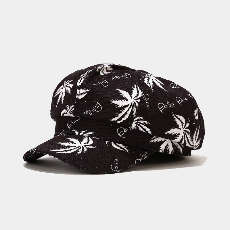 Ldslyjr-Gorra con estampado de coco para pintor, gorro de pintor informal con visera octogonal, unisex, algodón, 21 unidades