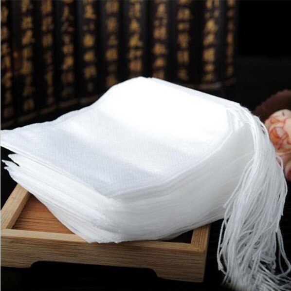 100Pcs Teabags Empty Scented Tea Bags With String Heal Seal Filter Disposable Tea Bags Herb Loose Tea Non-Woven Fabrics White