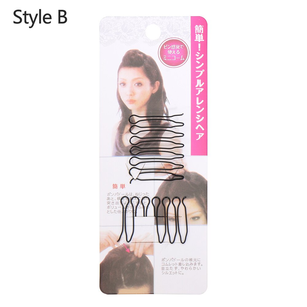 U Shape Hair Finishing Fixer Comb Extra Hold Baby Hairs Flyaways Women And Girls Invisible Bangs Comb Styling Tools Accessory: Style B