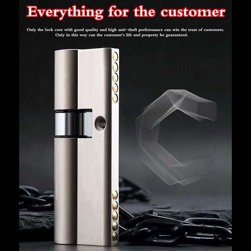 Stainless steel C-class lock core Cylinder European Standard Universal Security Door Gate lock cylinder With 10pcs Keys