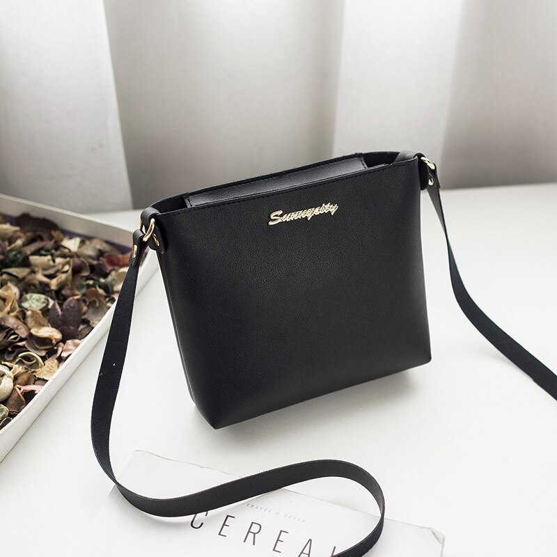 Bags for Women Simple Women Handbags Messenger Bag Retro Casual Small Fresh Small Square Bag: Black