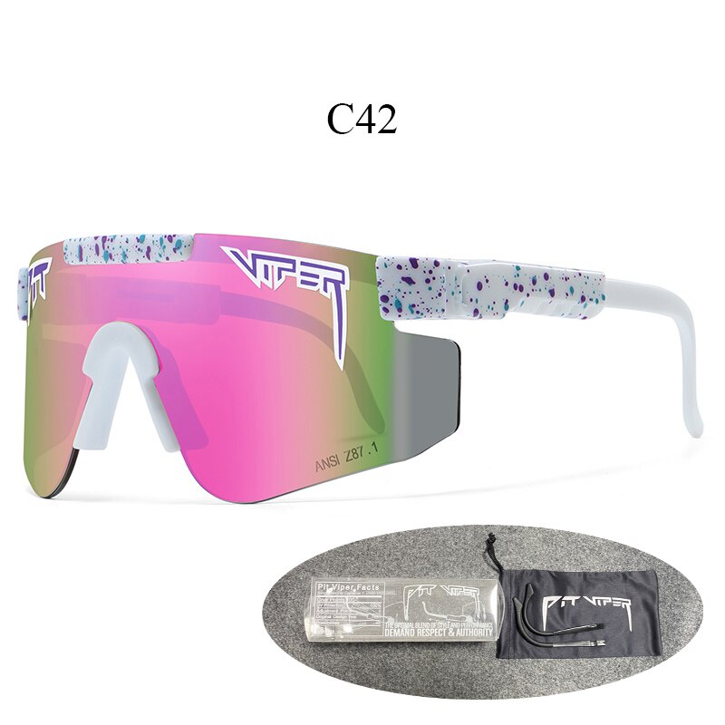 PIT VIPER Fishing Sunglasses Outdoor Glasses Sports Eyewear Cycling UV400 Bike Bicycle Sun Glasses Men Women Mtb Goggles: C42