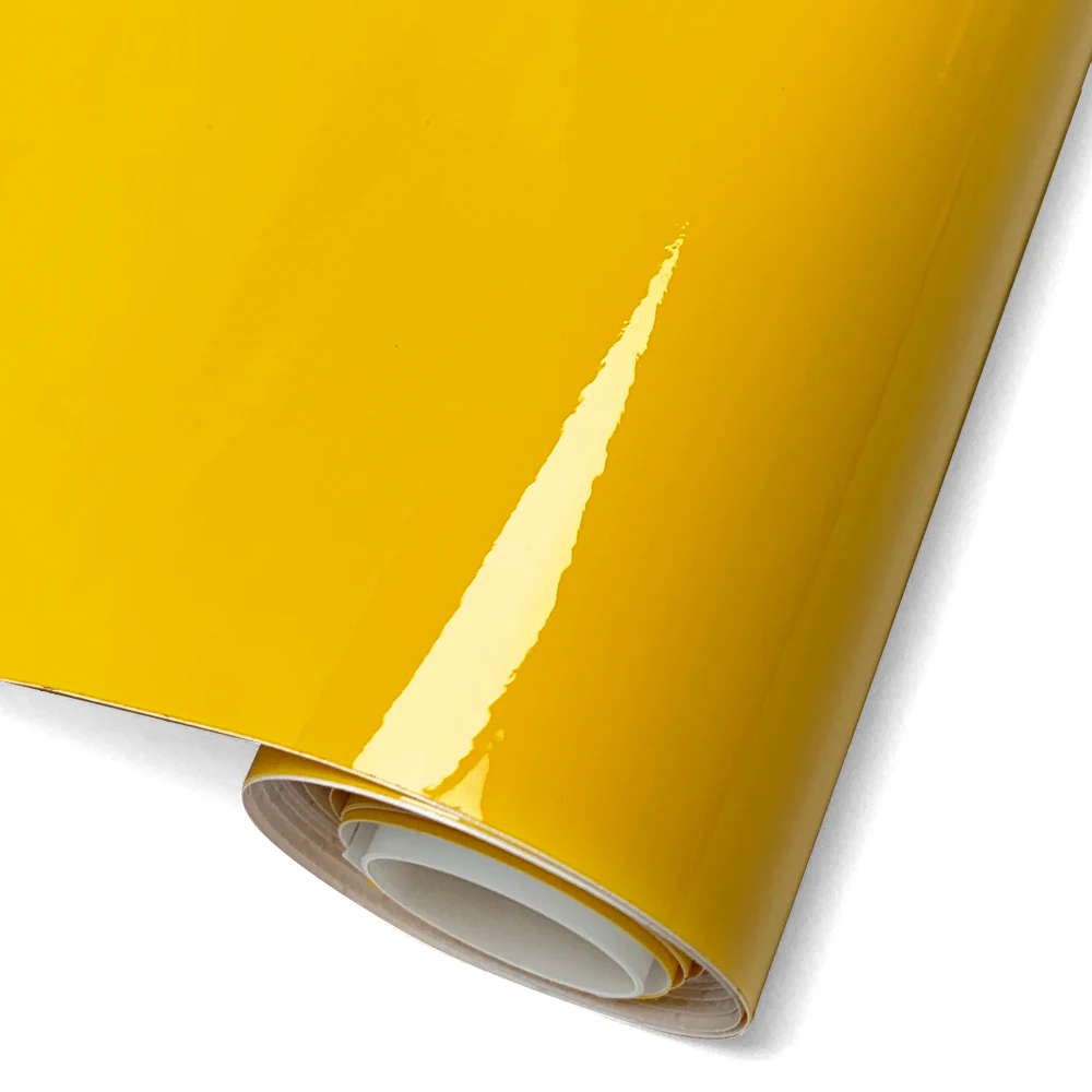 Glänzende Autoaufkleber, Vinylfolie, selbstklebend, blasenfrei, Dekoration, DIY, gelbe Motorradaufkleber für Autozubehör: S-Einkaufszentrum