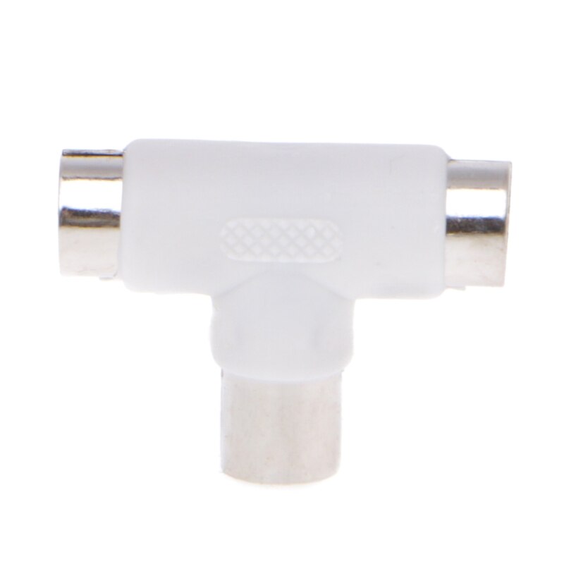 2 Way TV T Splitter Aerial Coaxial Cable Male to 2x Female Connectors Adapter