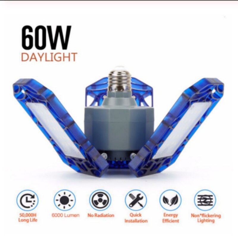 Dropshiping LED Garage Light 60W LED Ceiling Light Deformable Folding Pendant Light for Warehouse Corridor Stadium: L