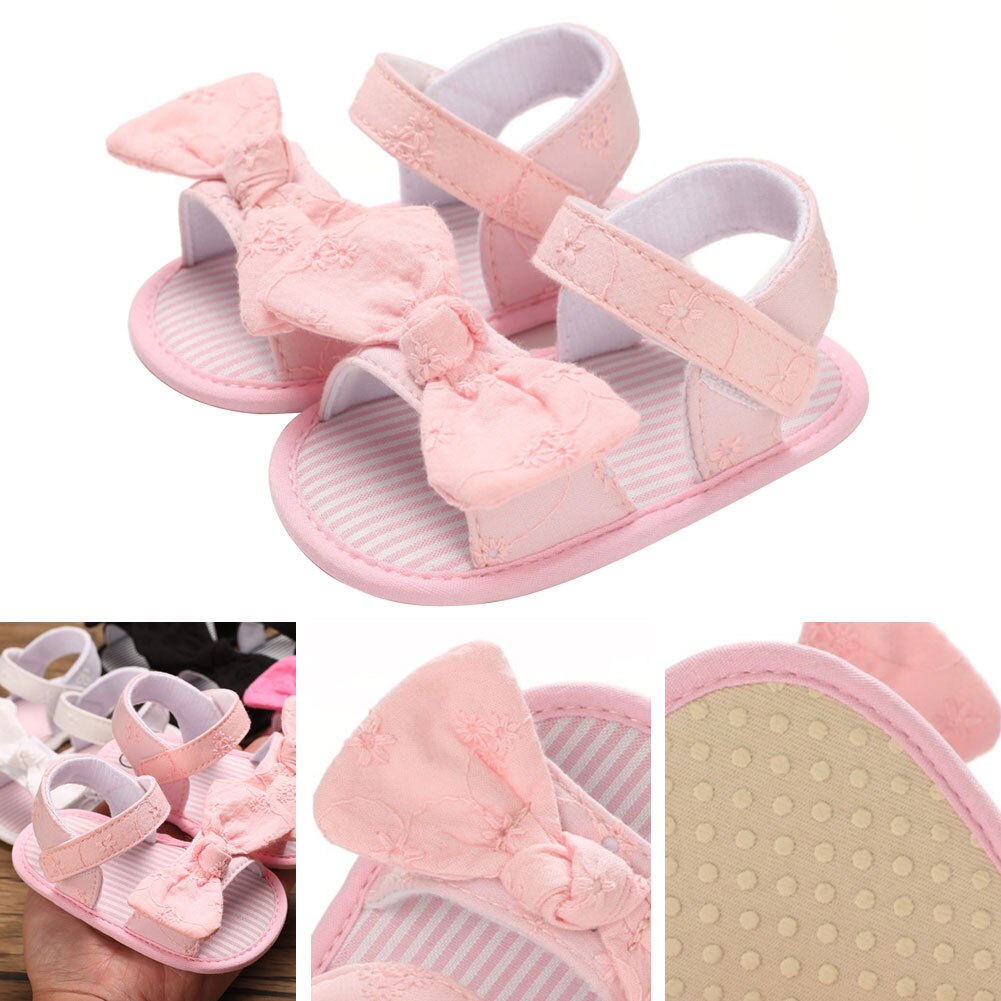 Summer Children'S Shoes Sweet Princess Children'S Bow Sandals Girls Toddler Baby Soft Breathable Low Heel Anti-Slip.