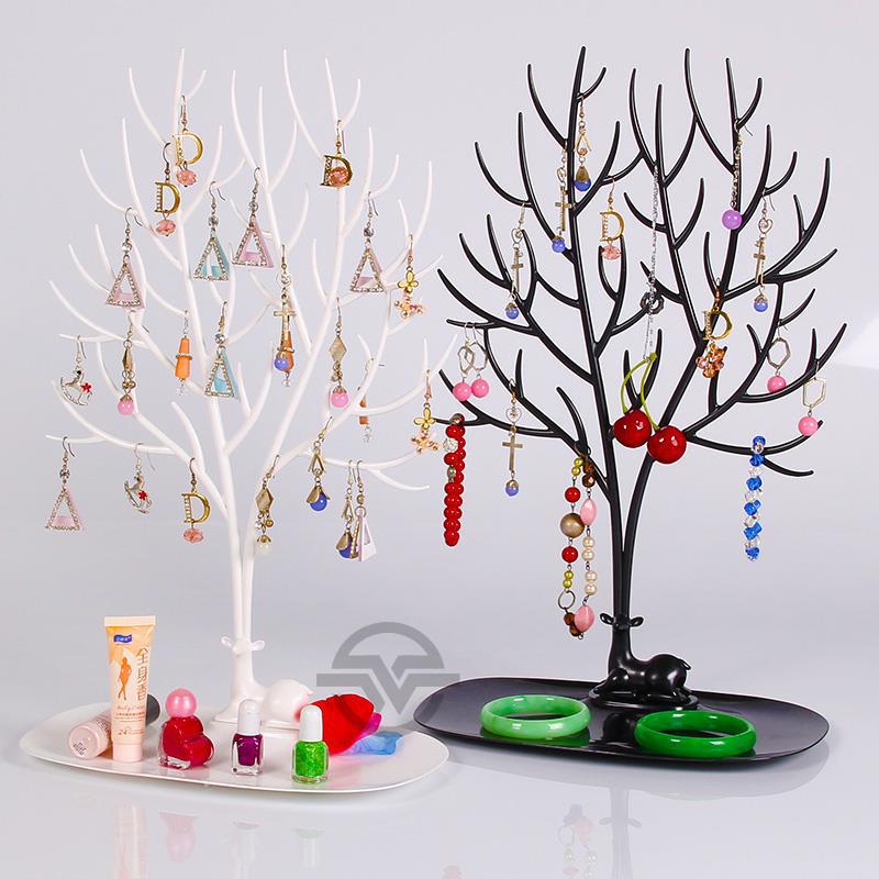 Damesmode sieraden ketting armbanden oorbellen ringen hertenstandaard display organizer houder showrek met plank 2019 heet