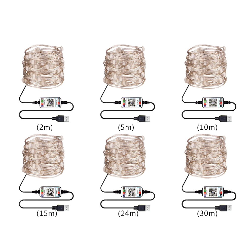 2-30M Fairy LED String Lights with Smart USB Bluetooth-compatible App Control Lamp GarlandWaterproof Outdoor Twinkle Home Garden