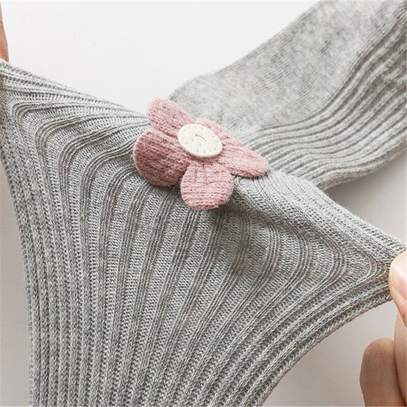 Mallas de algodón con estampado Floral para niñas, pantis lisos a rayas, de punto, para primavera y otoño