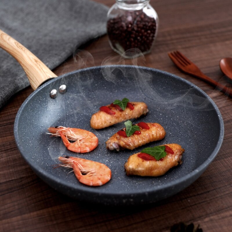 20cm Aluminium Legierung Maifan Stein Nicht-Stock Pfanne Rauchfreien wok X9FE