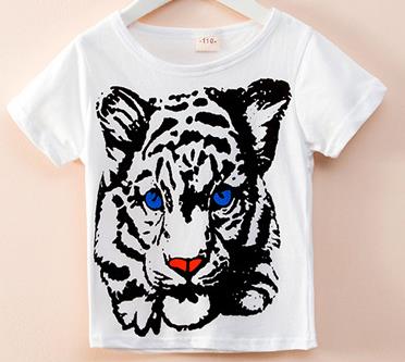 Meisjes tops zomer 100%  cartoon babykleding tijger kinderen menino korte mouwen t-shirts kinderen t-shirts baby meisjes/jongens t-shirt