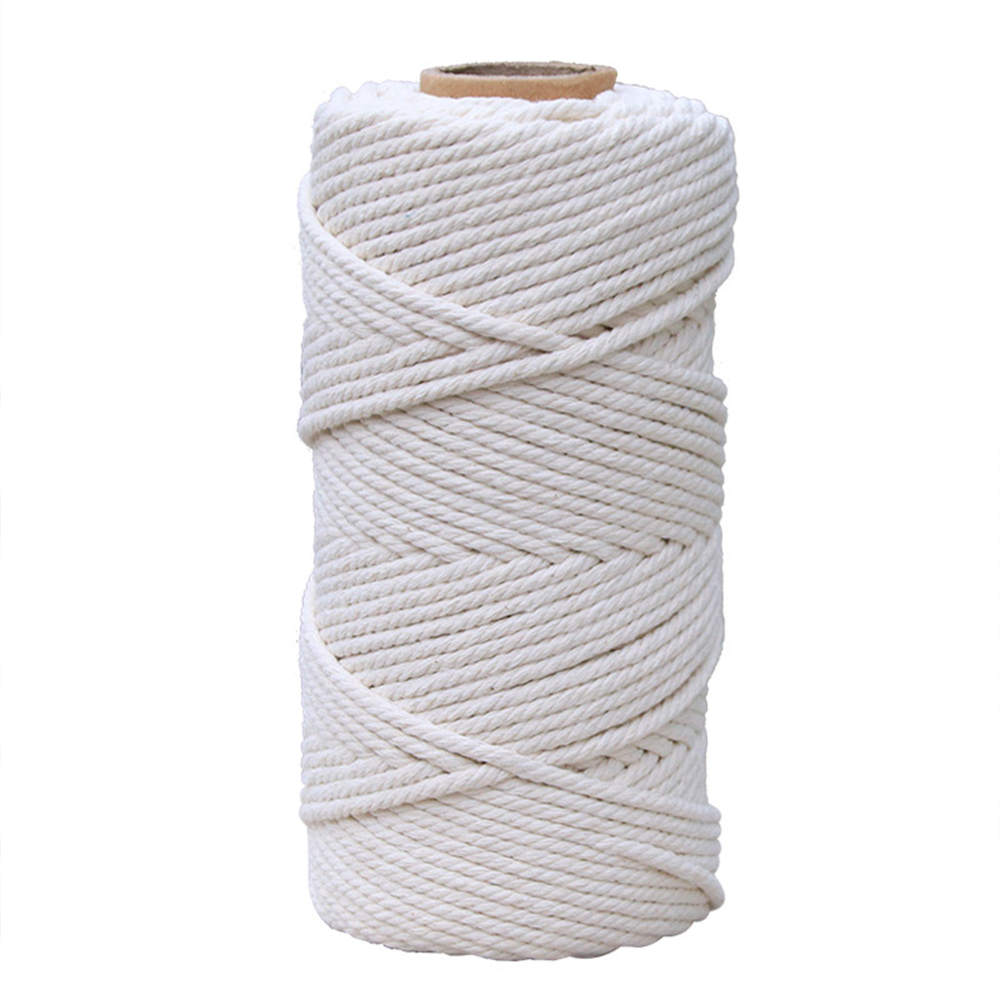 Macrame Cord 5mm Natural Cotton Twisted Macrame Rope String DIY Craft Knitting Making Plant Hangers Wall Hangings: Default Title
