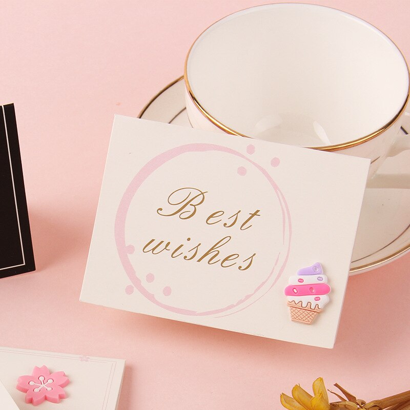 Set (1 Card + 1 Envelope）Wishes Greeting Birthday Post Card Thanks Envelopes Cards