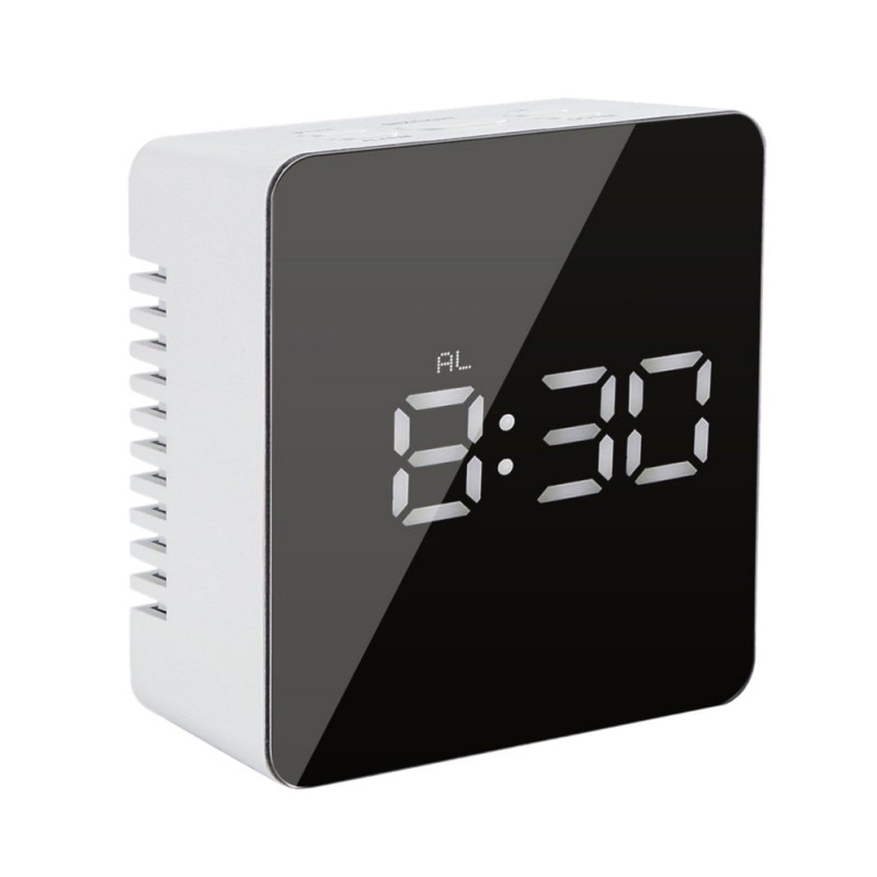 Digital Clocks USB Digital LED Alarm Clock 12H / 24H Snooze Function Mirror Clock Indoor Thermometer Electronic Desktop Clock: B