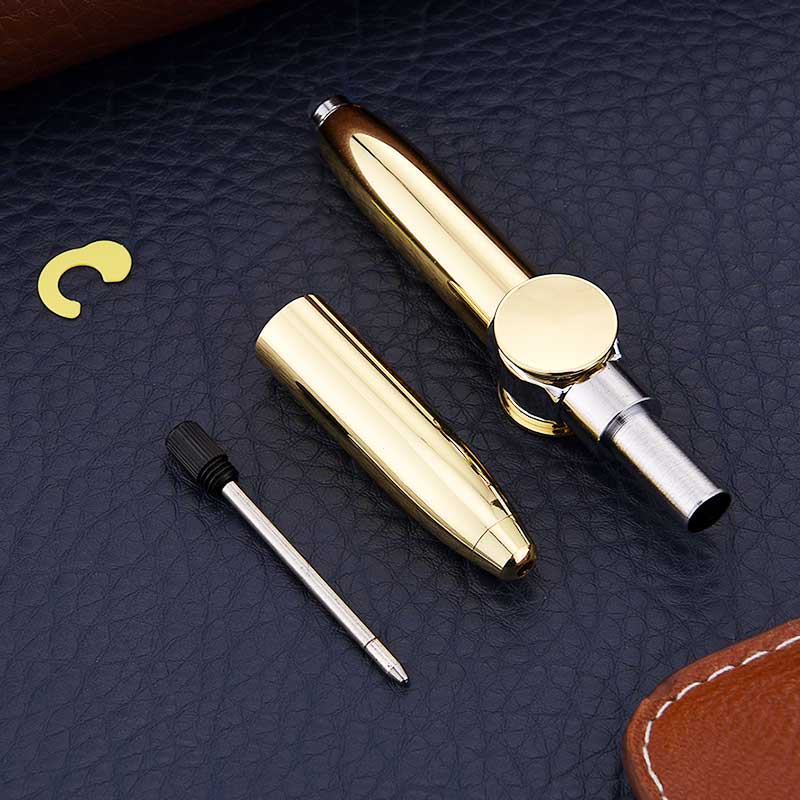 metal fingertip gyro pen multi-function LED lamp ballpoint pen rotating business office decompression pen