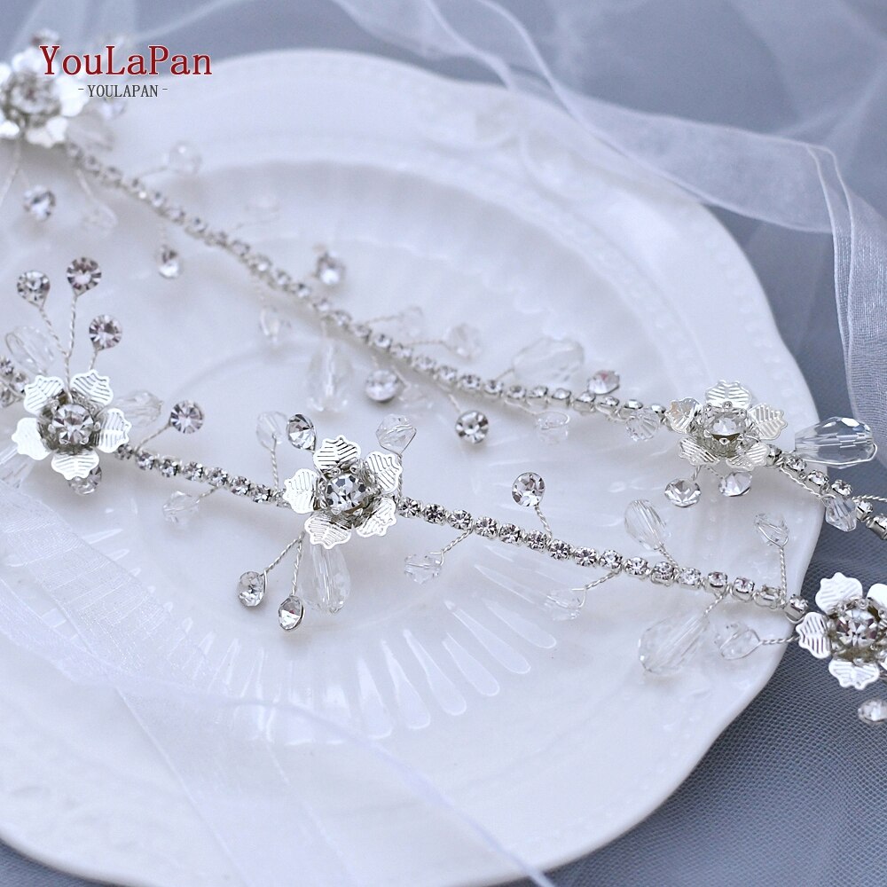 YouLaPan SH340 Strass Braut Gürtel Blume Hochzeit Kleid Gürtel Brautjungfer Schärpe Kristall Party Prom Abendkleider Schärpe Gürtel
