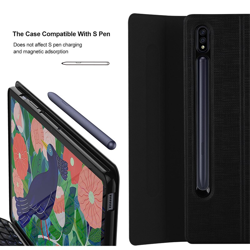 Deutsche Backlit Toetsenbord Case Voor Samsung Galaxy Tab S7 + 12.4 "/S7 11'' Tablet Cover Backlight Duitse bluetooth Toetsenbord Funda