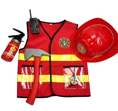 Construcción disfraz de trabajador Kit para niños conjunto de juguete carrera trajes de trabajador cosplay: Rojo