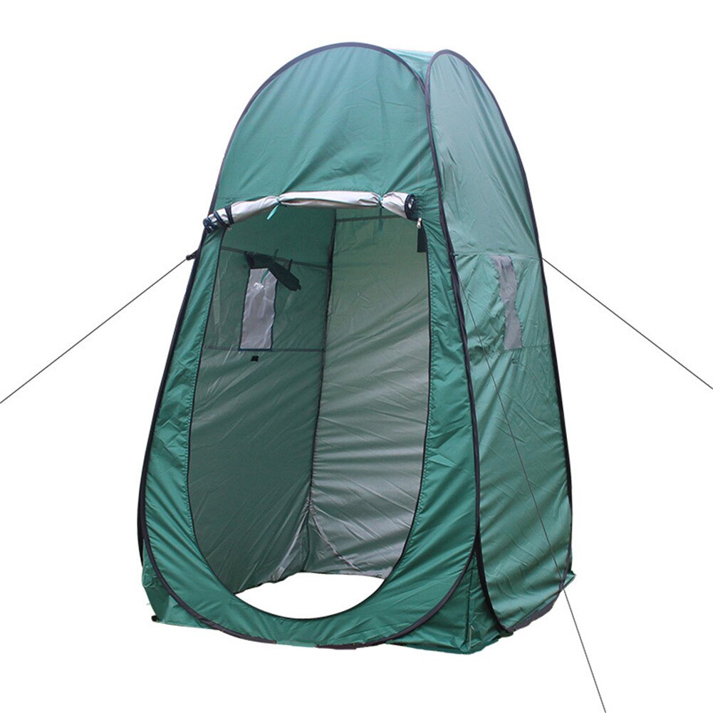 Tenda portátil dobrável com janelas, à prova d&#39;água, banheiro, vestimenta, acampamento, pessoa solteira, proteção do sol: Green