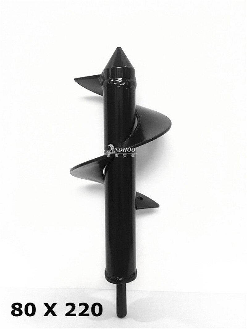 1PCS Earth Auger Hole Digger Tools Planting Machine Drill Bit Fence Borer Petrol Post Hole Digger Garden Tool: 8 X 22CM