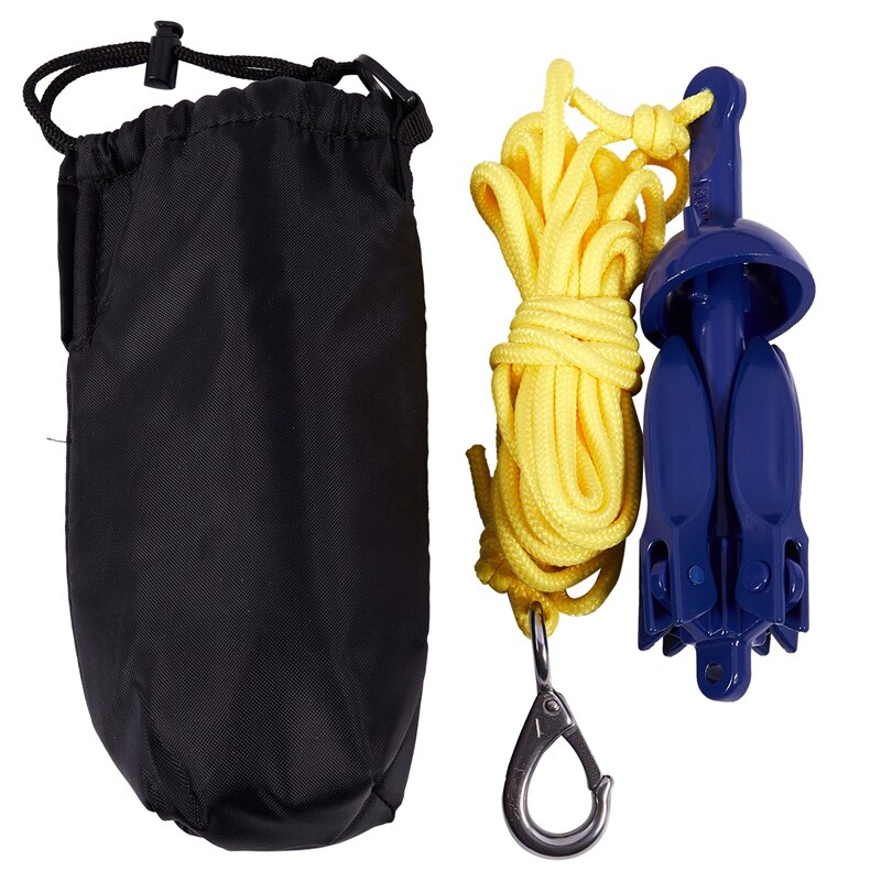 4-tine g Boats Folding Anchor Small Boat Anchor Marine Rope Kit for Kayak Canoe Boat Marine Sailboat Watercraft Fishing Acc: Default Title