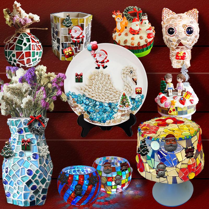 funkeln Kristall Mosaik Unregelmäßig Geformte Mosaik Steine DIY Stein Fragmente Gemischt Farbe Mosaik Handwerk Dekor
