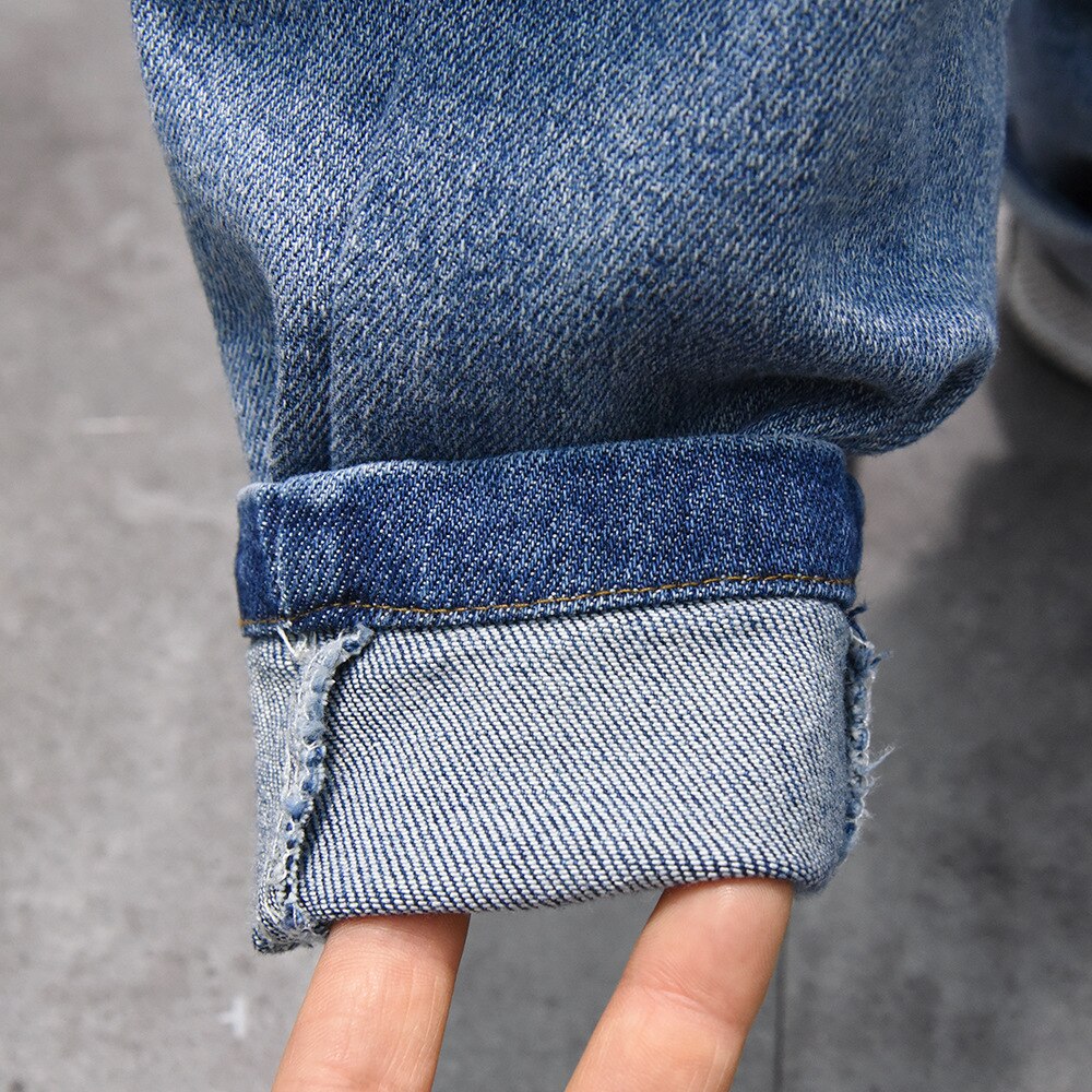 Pojkar jeans jeansbyxor barnkläder barnkläder vår höst ung pojke raka cowboybyxor fritidsbyxor 2-7 år