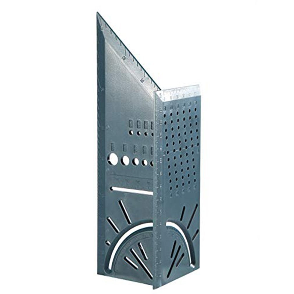 Woodworking 3D Mitre Angle Measuring Square Size Measure Tool With Gauge & Ruler Tools: Gray