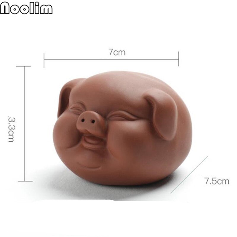 Lilla ler dejlig gris ornament små te kæledyr boutique te bord dekoration tilbehør