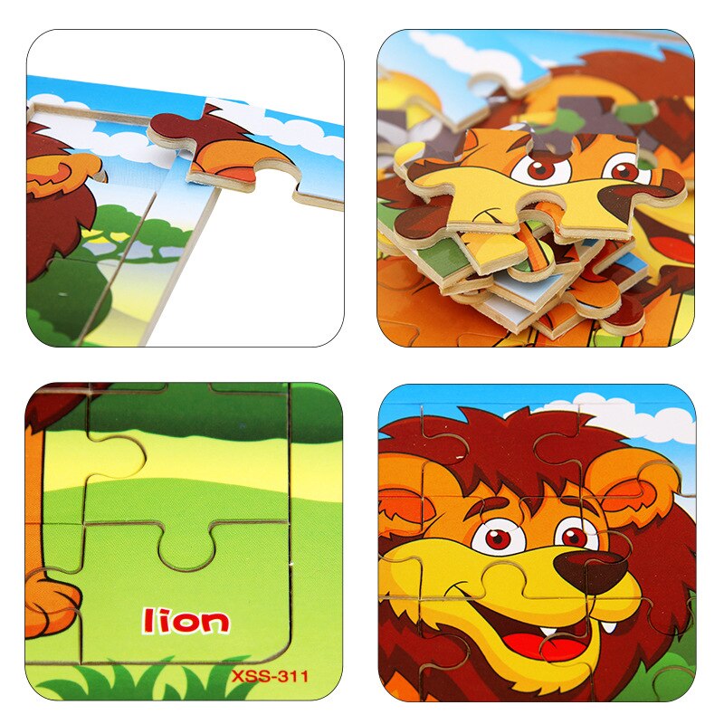 Kleine 3D Puzzle kinder 20 Stück von Holz Wald Tier Geschichte Puzzle Idiom Puzzle Pädagogisches Spielzeug