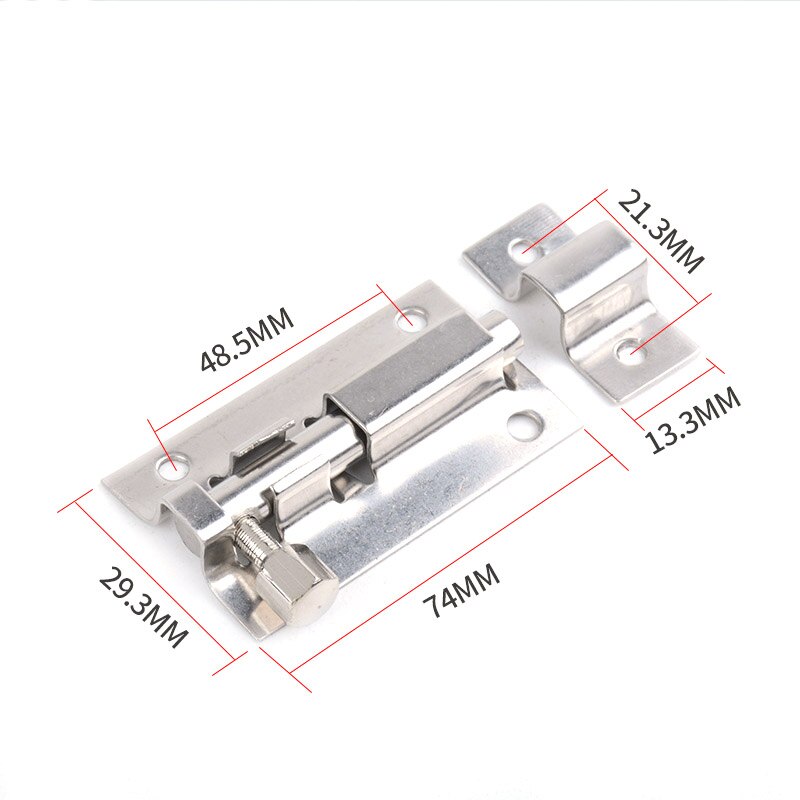 Verrou de porte en acier inoxydable, solide, coulissant, à loquet, agrafes, de 1.5/2/3/4 pouces, wzpi: Brushed Silver 3 Inc