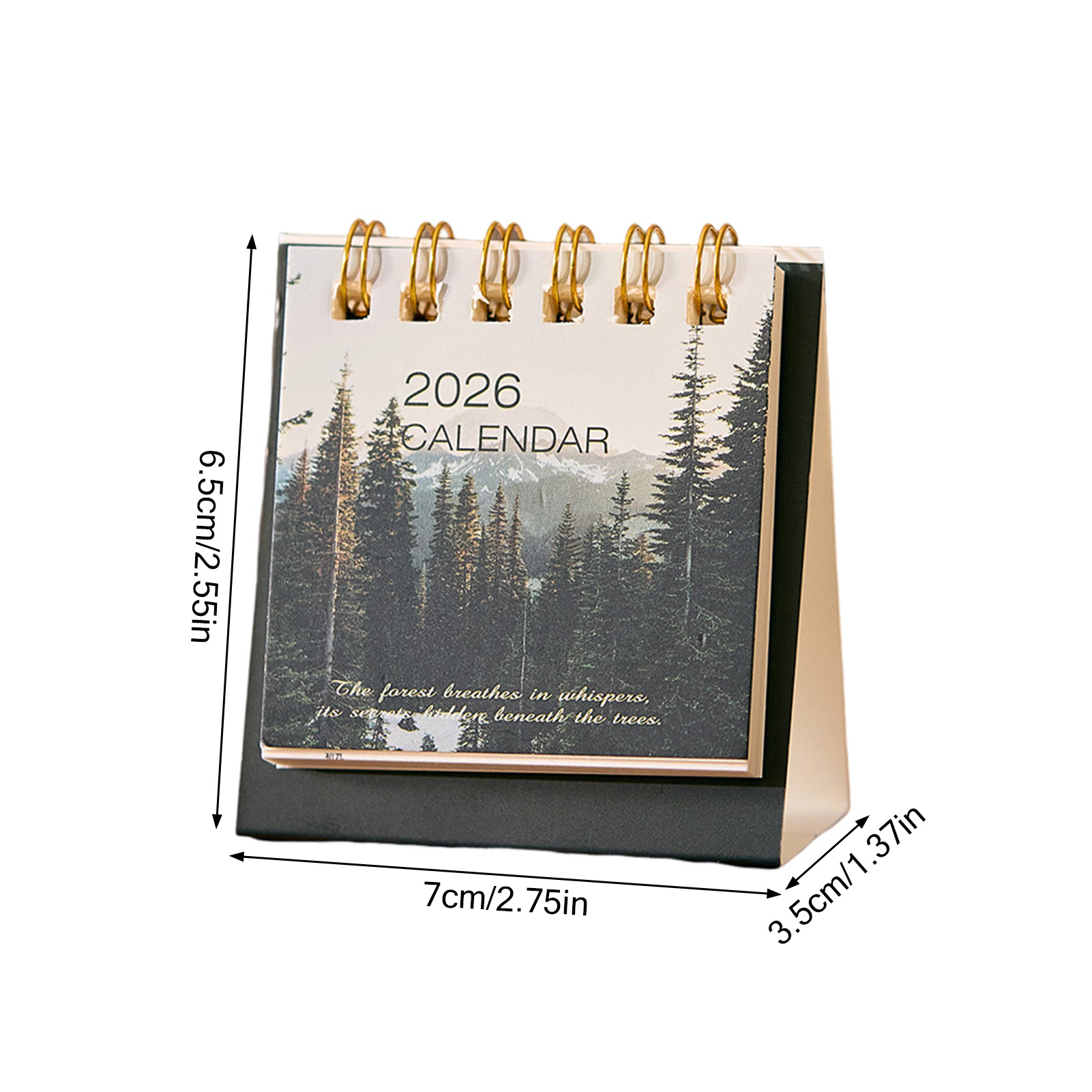 Mini calendario de escritorio 2026, planificador de mesa pequeño y bonito, decoración de escritorio para el hogar y la Oficina, organizador de horario portátil, de Año: Gris claro