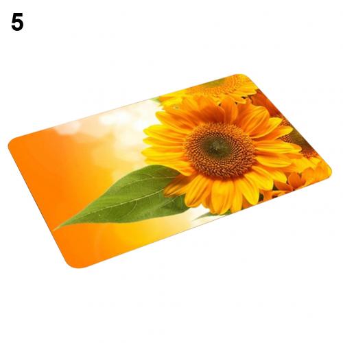 Sunflower Flannel Non-slip Water Absorption Door Mat Carpet Floor Bathroom Decor: 5