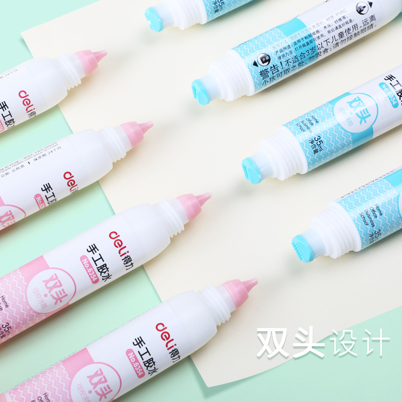 35ML Double-end White Liquid Glue Student Non-toxi Washable Handwork Paper Crafts Adhesive Tool School Office Supply Stationery