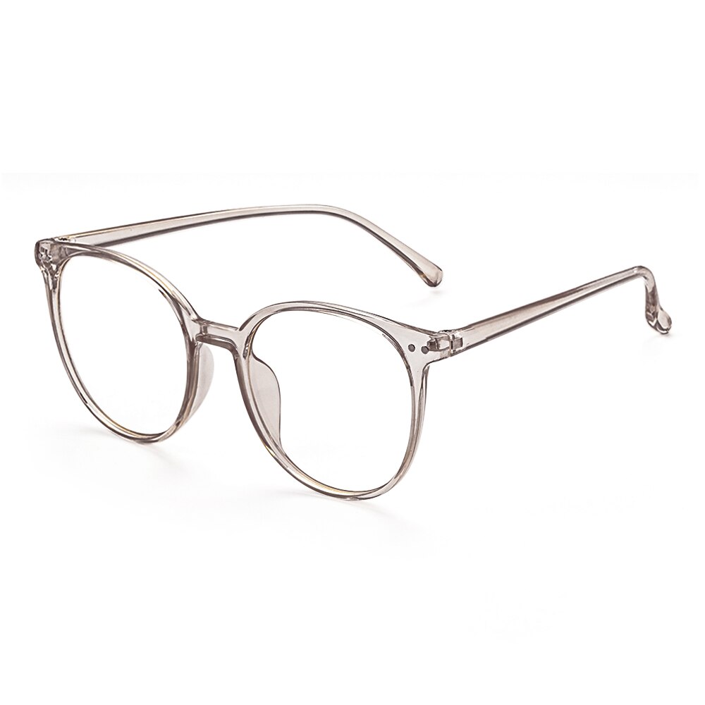 Transparent Computer Glasses Frame Women Men Anti Blue Light Round Eyewear Blocking Glasses Optical Spectacle Eyeglass: B Grey