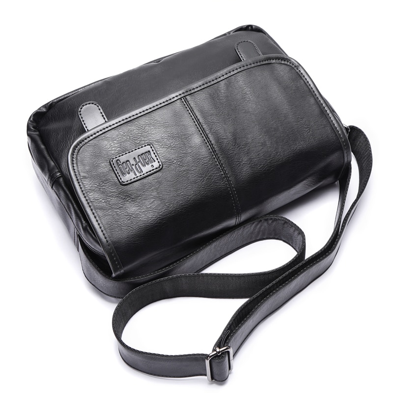 men's bags, pu leather messenger bag cross body bag,Casual students one shoulder School bag