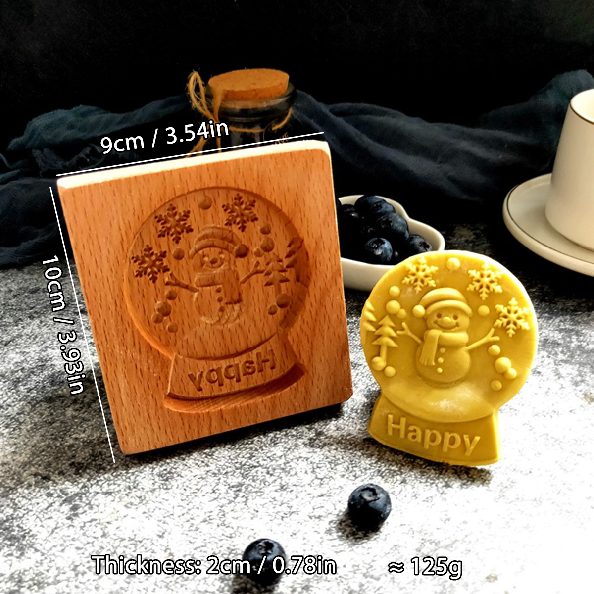 1 molde de madera para galletas de Navidad, patrones de animales, moldes para cortar galletas en relieve tallados en 3D, pájaro, oso, tigre, caballo, ardilla: Chocolate