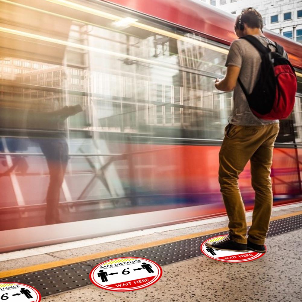 Social Distancing Ground Sticker Indoor Outdoor Floor Sticker Safety Floor Decal Sign for Crowd Control Guidance 40a