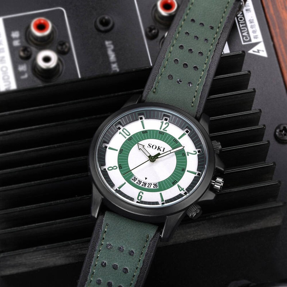 Horloges Heren Horloges Luxe Mode Silicagel Lederen Casual Glas Quartz Analoge Datum Horloges Relogio Masculino Reloj