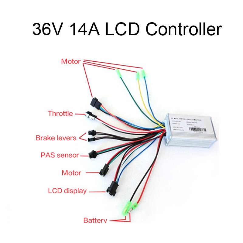 36 v bldc Ebike Controller 250 w-500 w Sinus Borstelloze Motor Controller voor Elektrische Fiets Road Fiets accessoires: 36v 20ah LCD