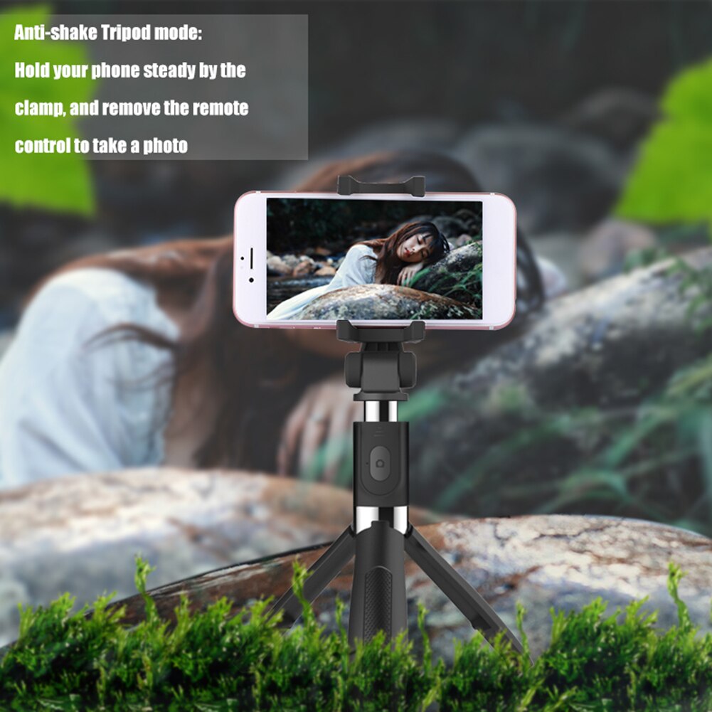 L01 Bluetooth Selfie Stick Folding Tripod Monopod with Bluetooth Remote Shutter for iPhone Android Mobile Phone