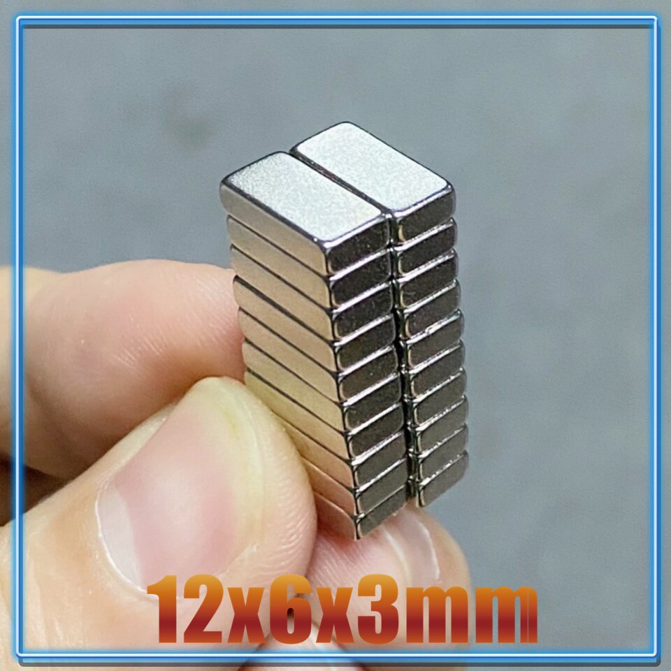 10 ~ 500Pcs 12X6X3 Neodymium Magneet 12*6*3 N35 Ndfeb Magneten Blok super Krachtige Sterke Permanente Magnetische Imanes Blok