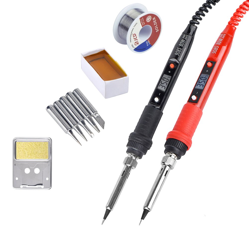 JCD Soldering Iron Tin Electric 80W 220V Adjustable Temperature Welding Tool Soldering Iron Stand Soldering Set for Diy Kit