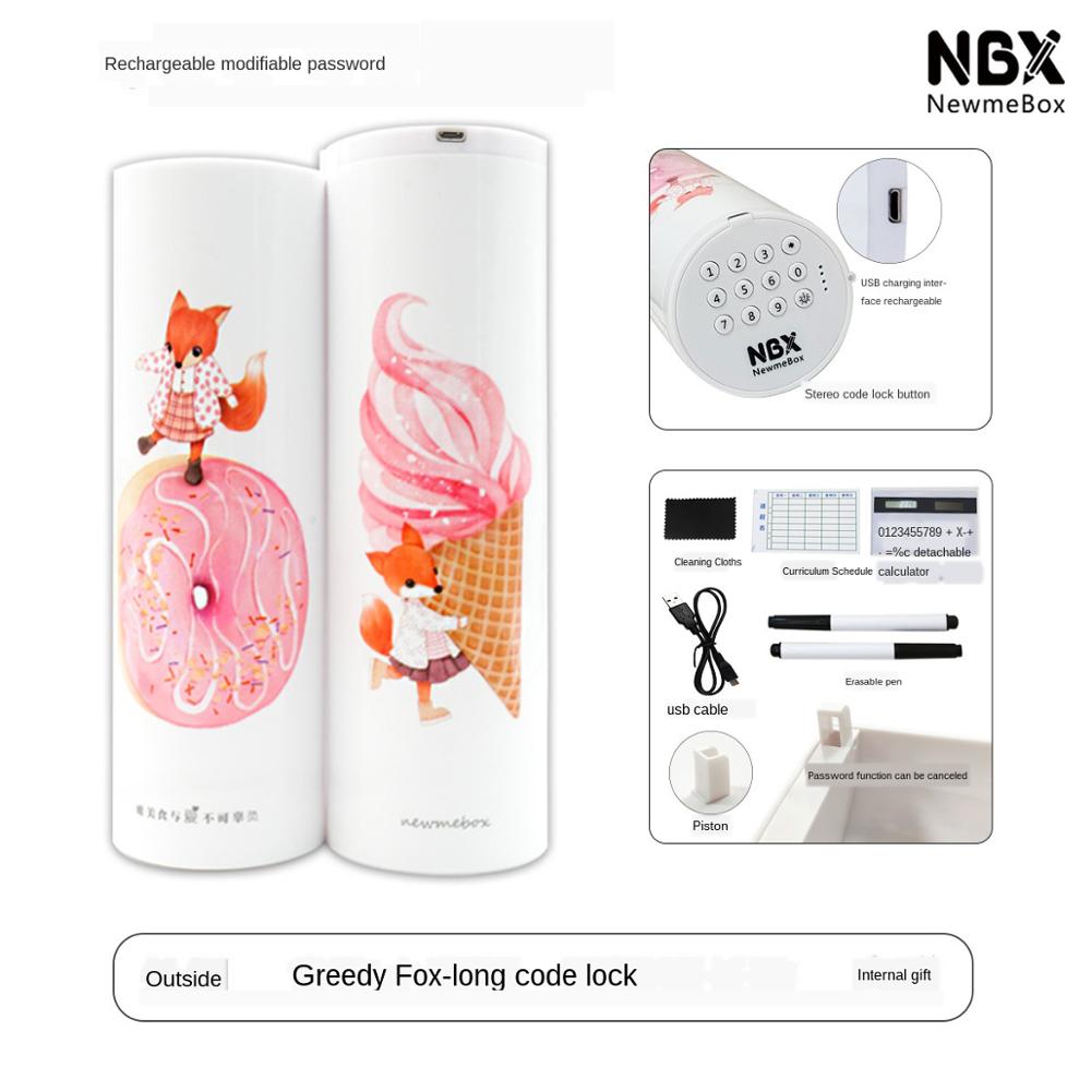 Pencil Case Code Lock Pen Box NBX Password Pencil Case Large Capacity Stationery Box Multi-Function Cylindrical Pencil Box: Style 10