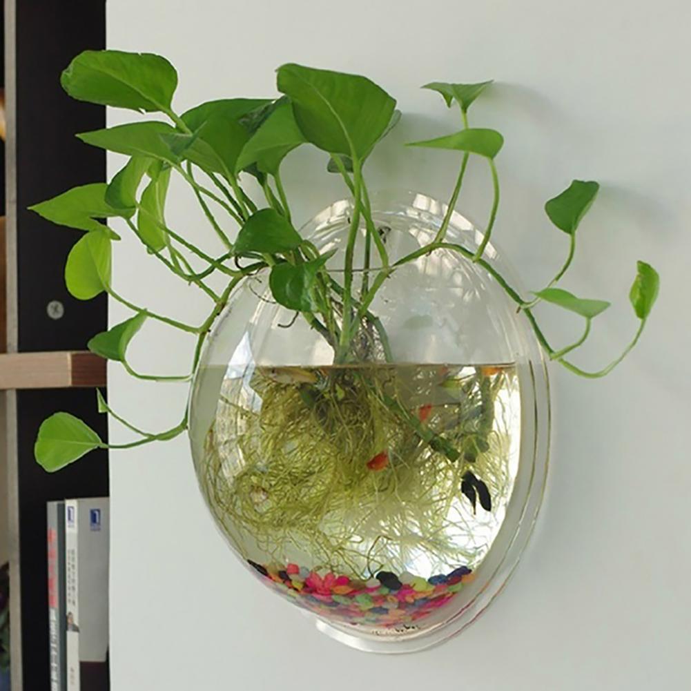 80% Wall Mounted Fish Tank Fish Tank Clear Wall Mounted Acrylic Flower Pot for Home