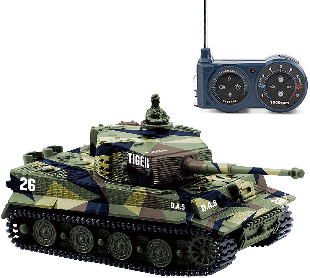 1:72 Mini Remote Control Tank Toy 360° Rotating Turret RC Tank Toy with Sound: Default Title