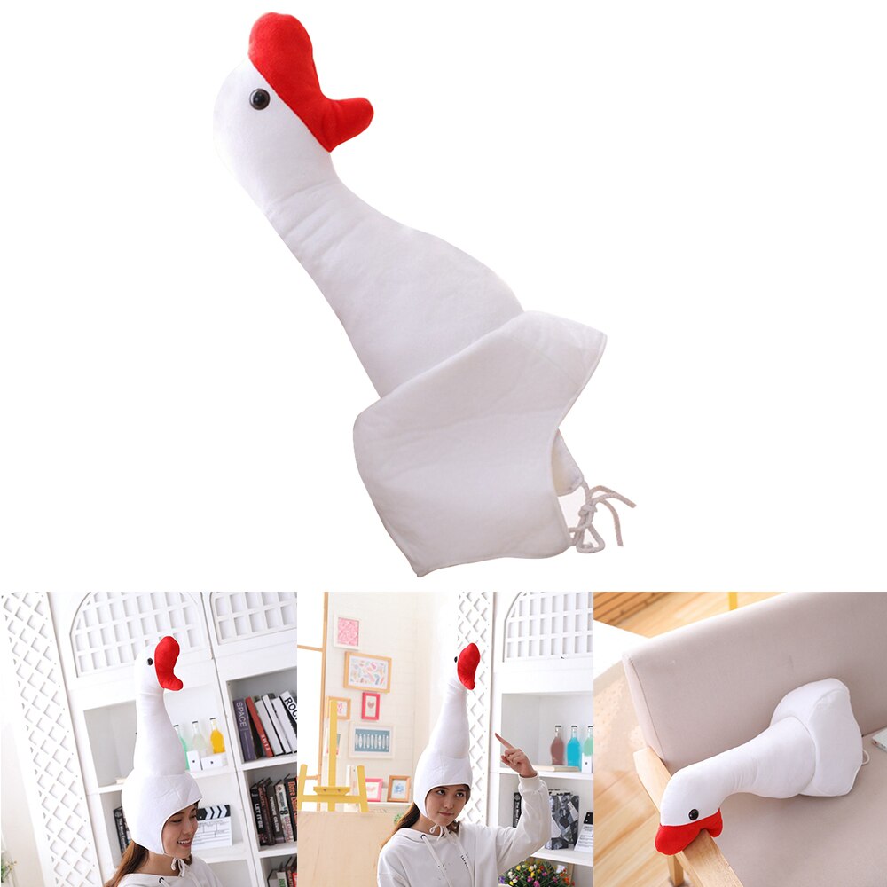 Lovely Soft Warm Long Goose Head Cap Animal Hats Earmuffs PP Cotton Filled Beanies for Women Adult Hat Photo Props