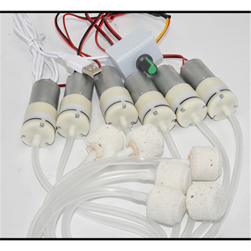DC 5V Air Pomp Mini USB Oxygen Pump Electric Aquarium Pomps 5 V Volt Adjust Oxygen Volume Fishing Aquarium Car Aerator Fish DC5V: adjust 6pcs  pump
