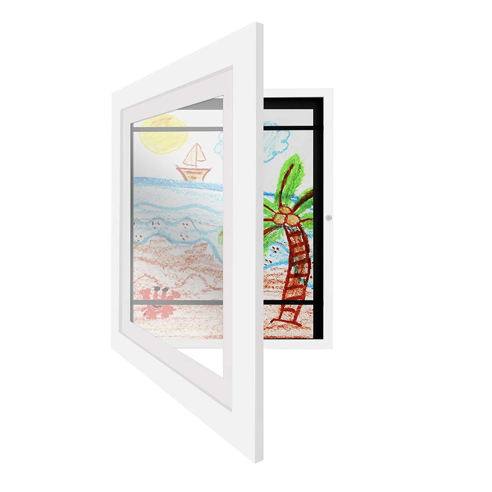 Children Art Frames Magnetic Front Open Changeable Kids Frametory for Poster Photo Drawing Paintings Pictures Display Home Decor: Yellow