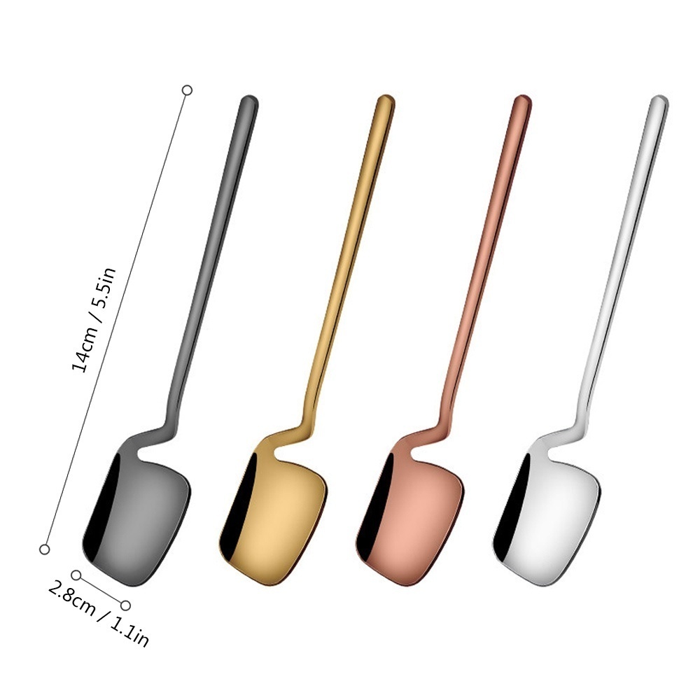 Long Handle Wall Hanging Spoon Stainless Steel Dessert Mixing Ice Cream Tea Coffee Spoon Stirring Spoon Tableware Party